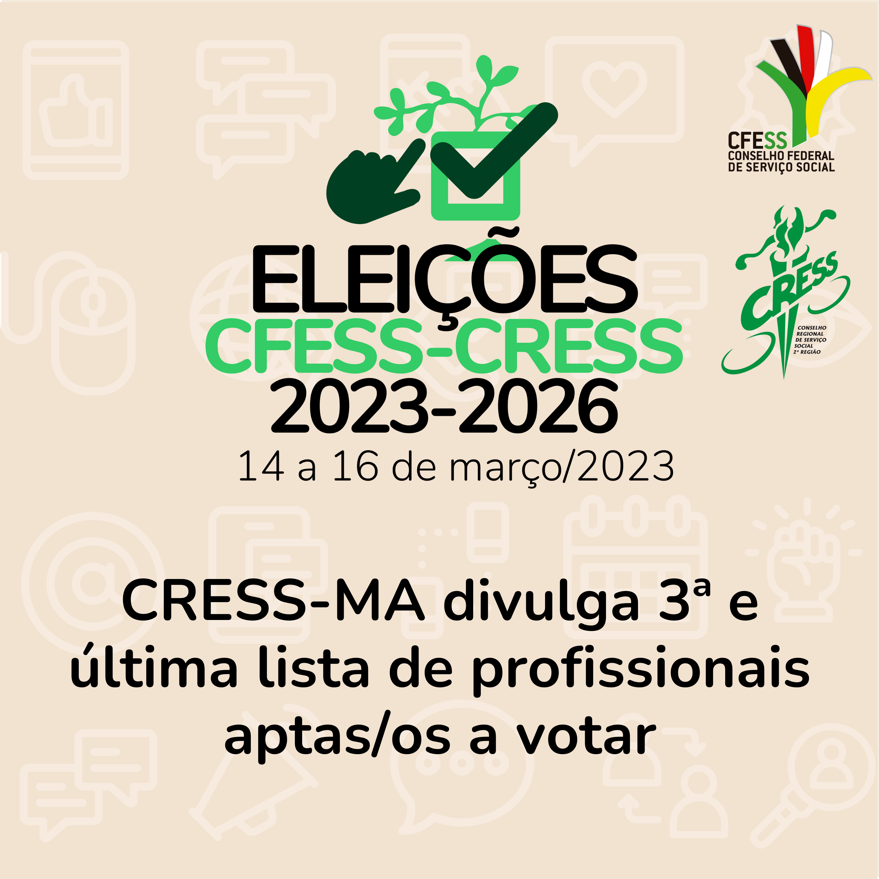 Confira a lista final de profissionais aptas/os a votar em nossas