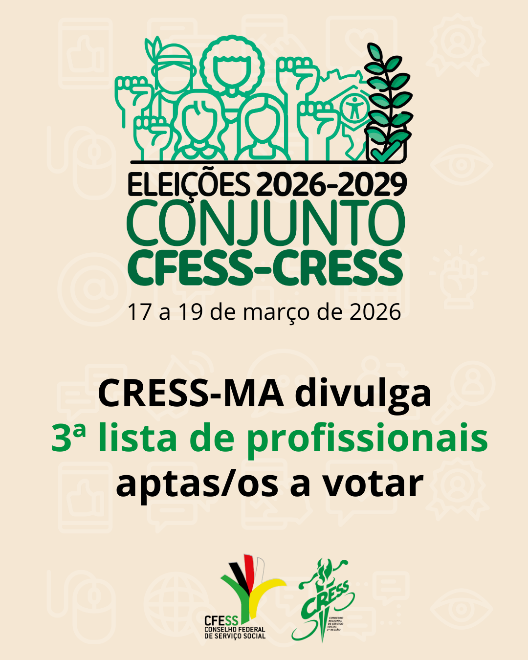 Terceira lista de aptos a votar