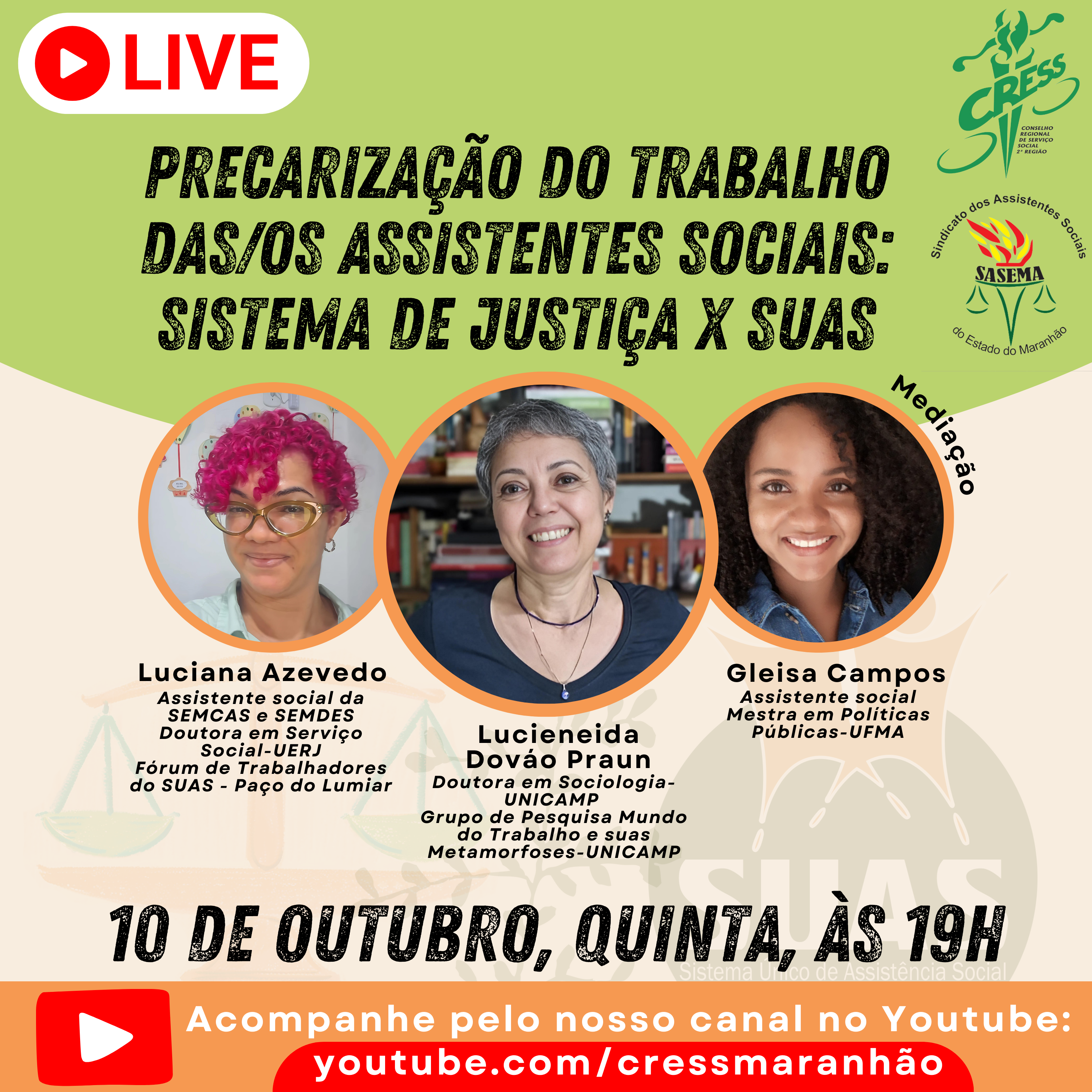 Live “Precarização do trabalho das AS - OK