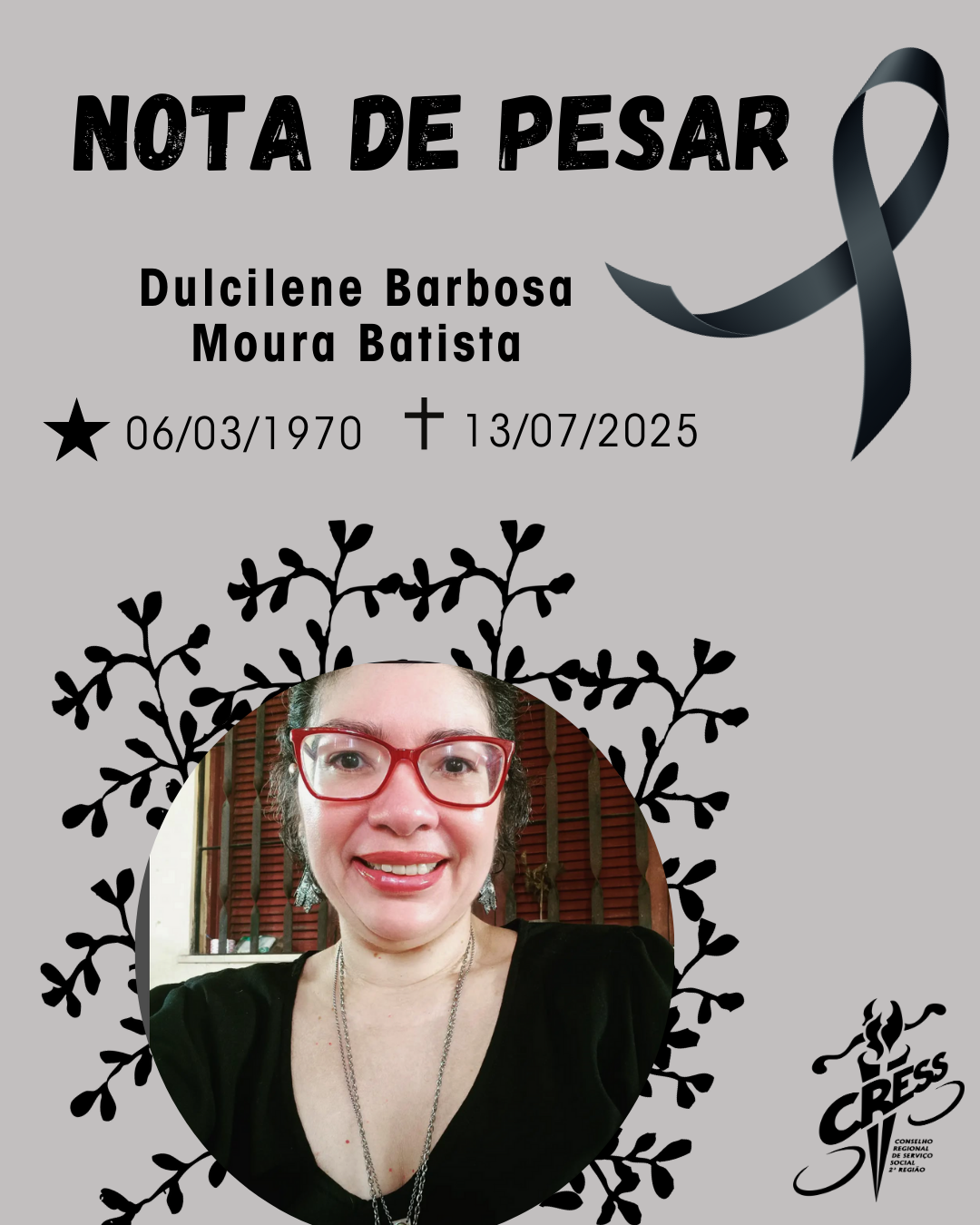 Nota de pesar - Dulcilene Barbosa Moura Batista