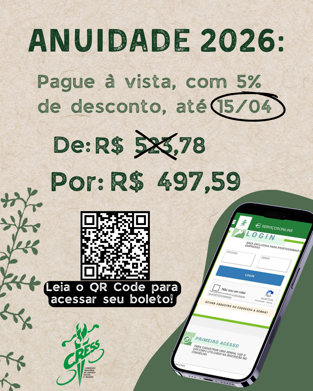 ANUIDADE 2026 - 5% de desconto