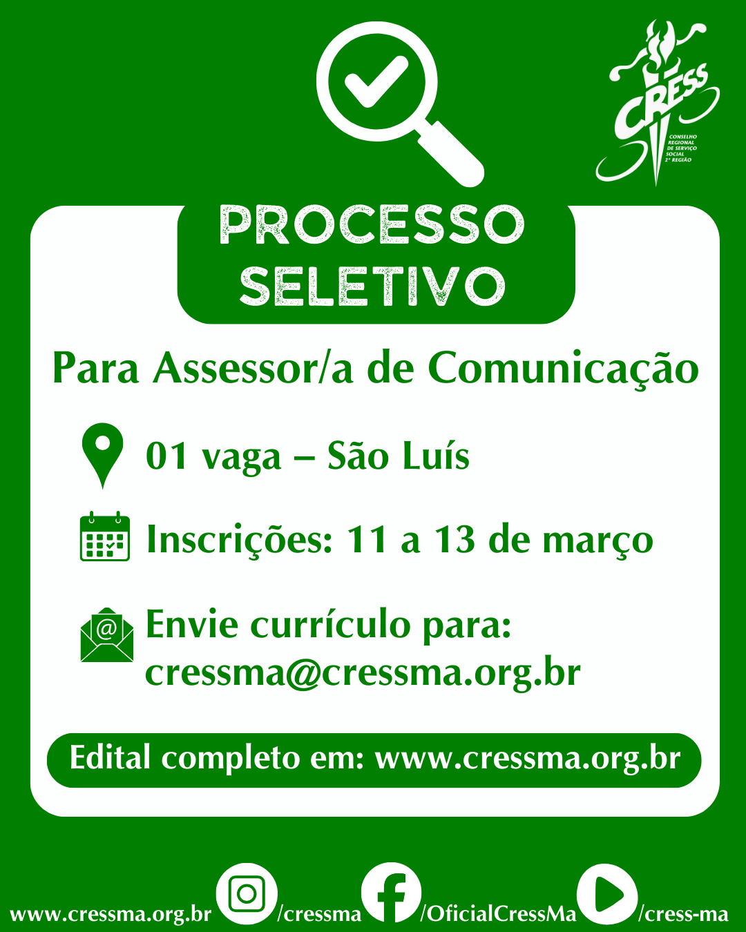 Processo seletivo assessora de comunicação