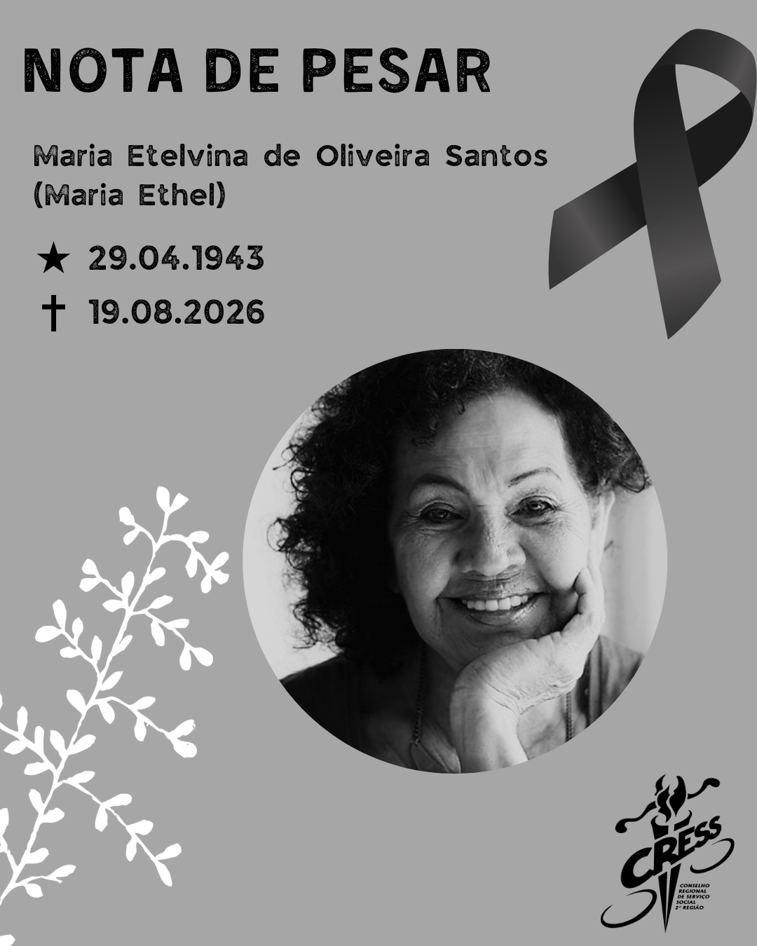 NOTA DE PESAR MARIA ETHEL